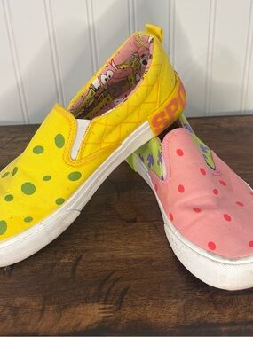 Ground Up SpongeBob & Patrick Slip On Shoes Mens Size 7 Womens 8.5 Mismat
